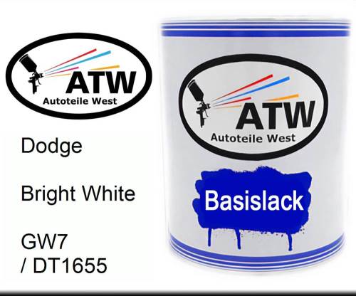 Dodge, Bright White, GW7 / DT1655: 1L Lackdose, von ATW Autoteile West.